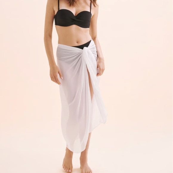 Long White Chiffon Pareo/Sarong - Picture 1 of 3